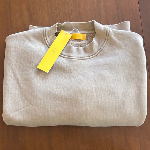 Yellow The Label Tops - Yellow Label Co. Cozy Crew - Beige